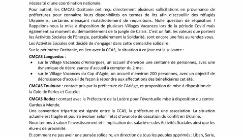 Communiqué des Président·e·s des CMCAS Occitanie